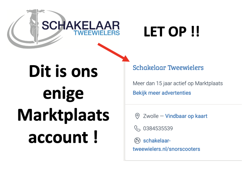 Let op! Dit is ons enige Marktplaats account Let op! Dit is ons enige Marktplaats account